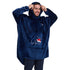 Snuggs Blanket Hoodie Dark Blue Christmas Ho Ho Ho Pocket